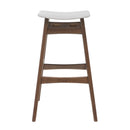 Mid Century Modern Bar Stool Set With Upholstered Seating
