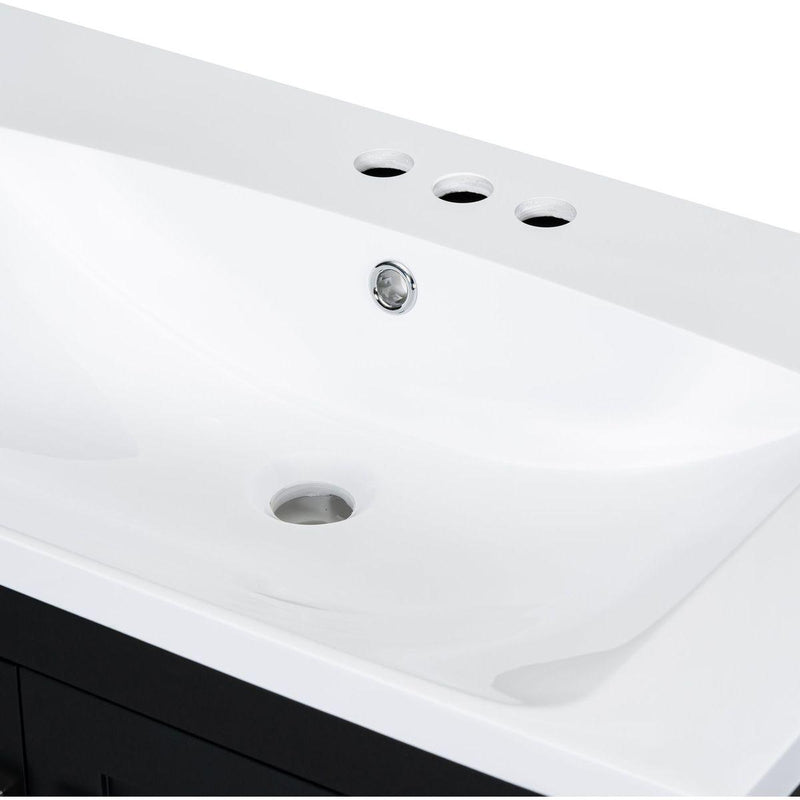 30' Black Bathroom Vanity with Single Sink, Combo Cabinet Undermount Sink, Bathroom Storage Cabinet with 2 Doors and a Drawer, Soft Closing, Multifunctional Storage, Solid Wood Frame