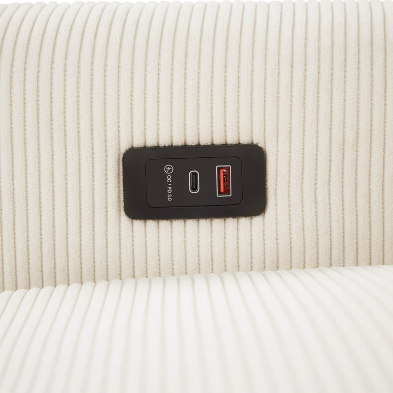 57.48" Pull-out Sofa Bed Convertible Couch 2 Seat Loveseat Sofa Modern Sleeper Sofa with Two Throw Pillows and USB Ports for Living Room, Beige