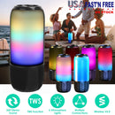 Wireless Portable Speaker Loud Stereo Speaker with 6 Color Changing Lights Radio Party TWS Speaker for Home Outdoor Travelling