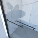 Frame Double Sliding Shower Door, Bypass Bathroom Sliding Door With Premium Clear Tempered Glass, Hardware Sliding Glass Shower Enclosure - Matte Black by HouseOfZazla