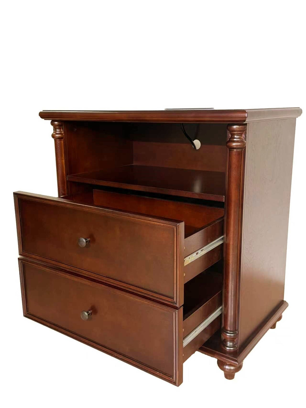 28" Nightstand with Charging Station, Rustic, photo 6 of 10