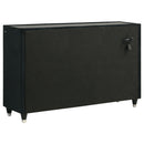 Ravenne 6-drawer Velvet Upholstered LED Dresser Cabinet Black