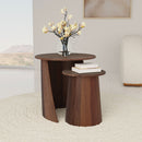 Lionett - 2 Piece Round Nesting Table Set And Round Design - Dark Brown by HouseOfZazla