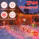 Solar Christmas Candy Cane Lights with 12 Candies 72LEDs Outdoor Christmas Decorations IP44 Waterproof Flickering Pathway Markers String Lights with 8