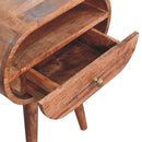 Circular Bedside Table With Open Slot - Caramel by Unique Piece Furniture