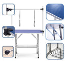 Folding Dog Pet Grooming Table Stainless Steel Frame Rubber Mat On Board With Adjustable Arm And Clamps Pet Dog Cat Grooming Table by HouseOfZazla