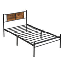 ModerMetal Bedframe With Wood Panel Headboard by Unique Piece Furniture