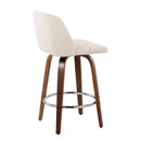 Toriano - Mid-Century Modern Fixed Height Counter Stool With Round Footrest (Set of 2) by HouseOfZazla