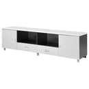2 Drawer TV With Pulls, Storage Furniture For Living Room - White by HouseOfZazla