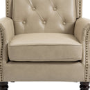 Modern Accent Chair Lounge Chair with Sturdy Wood Legs in Camel PU Leather