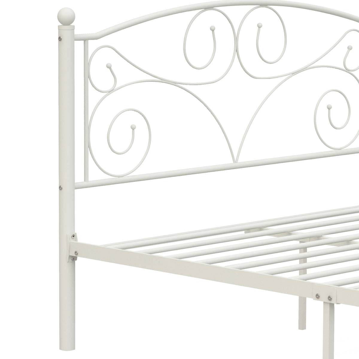 Full Size Unique Flower Sturdy System Metal Bed Frame with Headboard, photo 8 of 10
