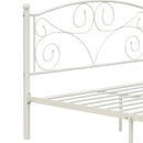 Full Size Unique Flower Sturdy System Metal Bed Frame with Headboard