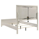 Olivia Queen Panel Bed LED Headboard Pearl White
