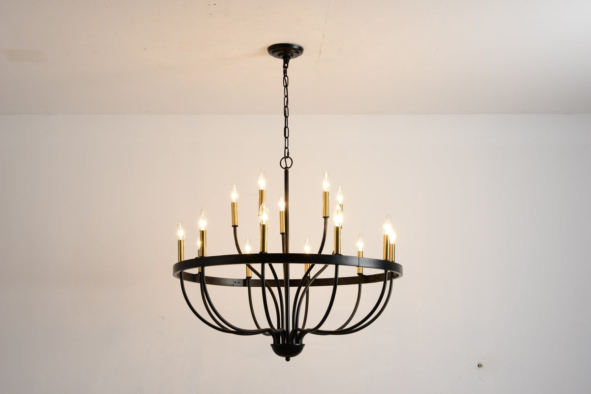 18-Light Industrial Iron Candle Chandelier, photo 31 of 33