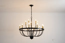 18-Light Industrial Iron Candle Chandelier