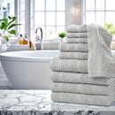 Gray Cotton Bath Towel Set (10–32 pcs)