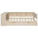 Upholstered Headboard Platform Bed With Storage Shelves, Drawers, Charging Station