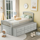 Platform Storage Bed Solid Wood Bed With 6 Drawers by HouseOfZazla