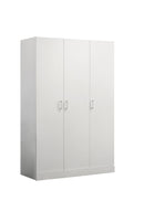 Declan - 3 - Door Wardrobe Cabinet Armoire With Storage Shelves And Hanging Rod - White by Unique Piece Furniture