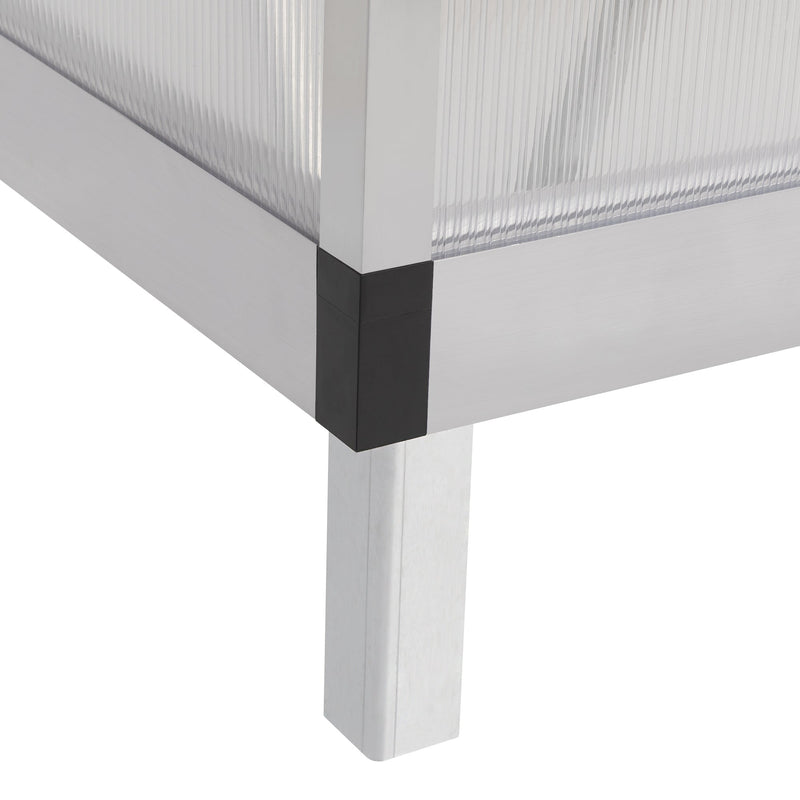 6x8 FT Polycarbonate Greenhouse, Outdoor Walk-in Green House with Vent Window, Hinged Door, Rain Gutter, Heavy-Duty Aluminum Hot House for Backyard Garden