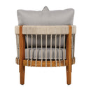 Acacia Wood Outdoor Club Chair with Handwoven Rope Accents & Curved Backrest by HouseOfZazla