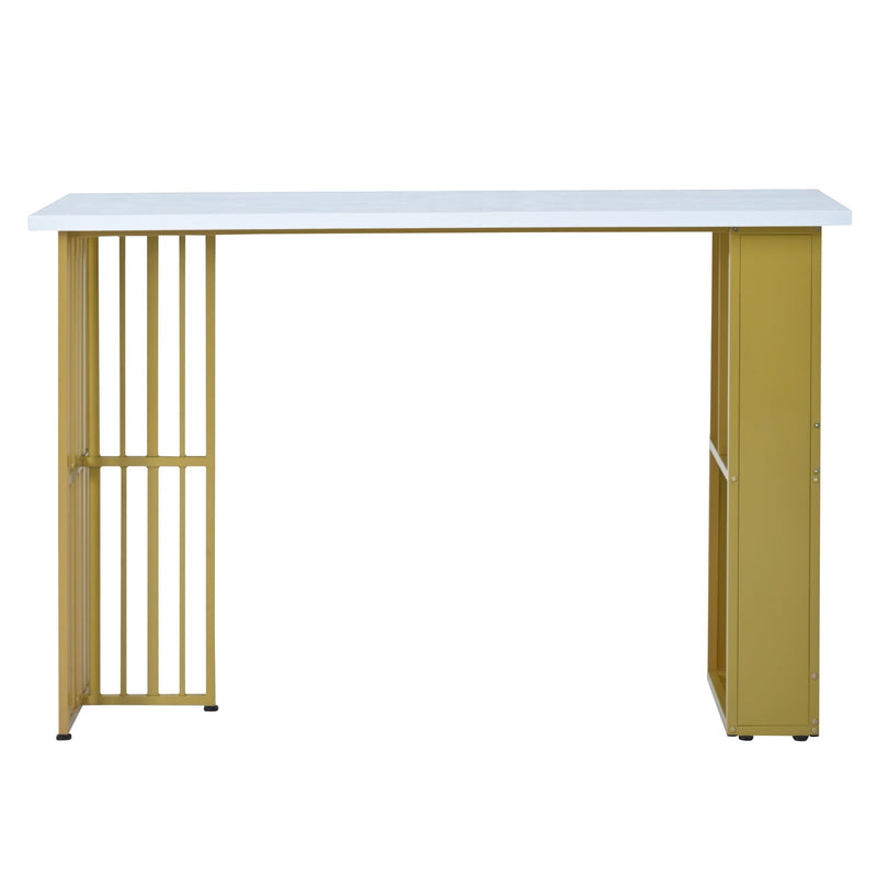 7-Piece Multi-Functional Modern Counter Height Dining Bar Table Set with Open Shelves and 6 Upholstered Stools for Dining Room, Bar and Cafe (White and Green)