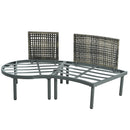 6 Piece Patio Set, Half Moon Outdoor Sectional Sofa With 2 High Low Coffee Tables, 4 Pillows & Cushions by HouseOfZazla
