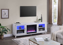 Summit - TV Stand Console With Fireplace - White Walnut Finish by HouseOfZazla