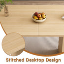 Oval Dining Table With Wood Strip Base