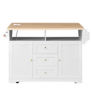Large Kitchen Island with 2 Drop Leaf and Power Outlet