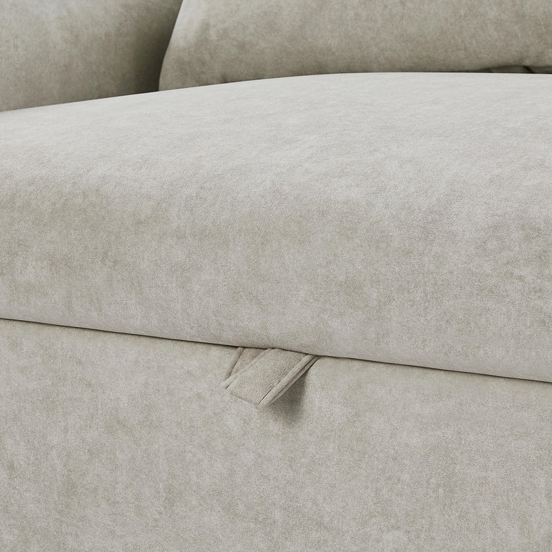 55.1" Pull Out Sleep Sofa Bed Loveseats Sofa Couch with Adjustable Backrest, Storage Pockets, 2 Soft Pillows, USB Ports for Living Room, Bedroom, Apartment, Office, Beige