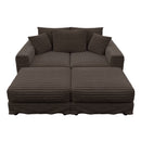 Deep Seat Convertible Sofa With Soft Pillows And Ottomans by HouseOfZazla
