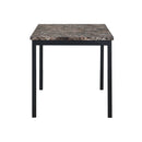 Furniture 5 Piece Metal Dinette Set with Faux Marble Top - Black