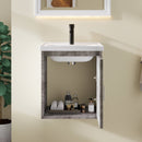 16" Floating Bathroom Vanity, Wall Mounted Plywood Cabinet