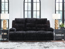 Rhine Falls - Reclining Power Sofa With Drop Down Table - Onyx