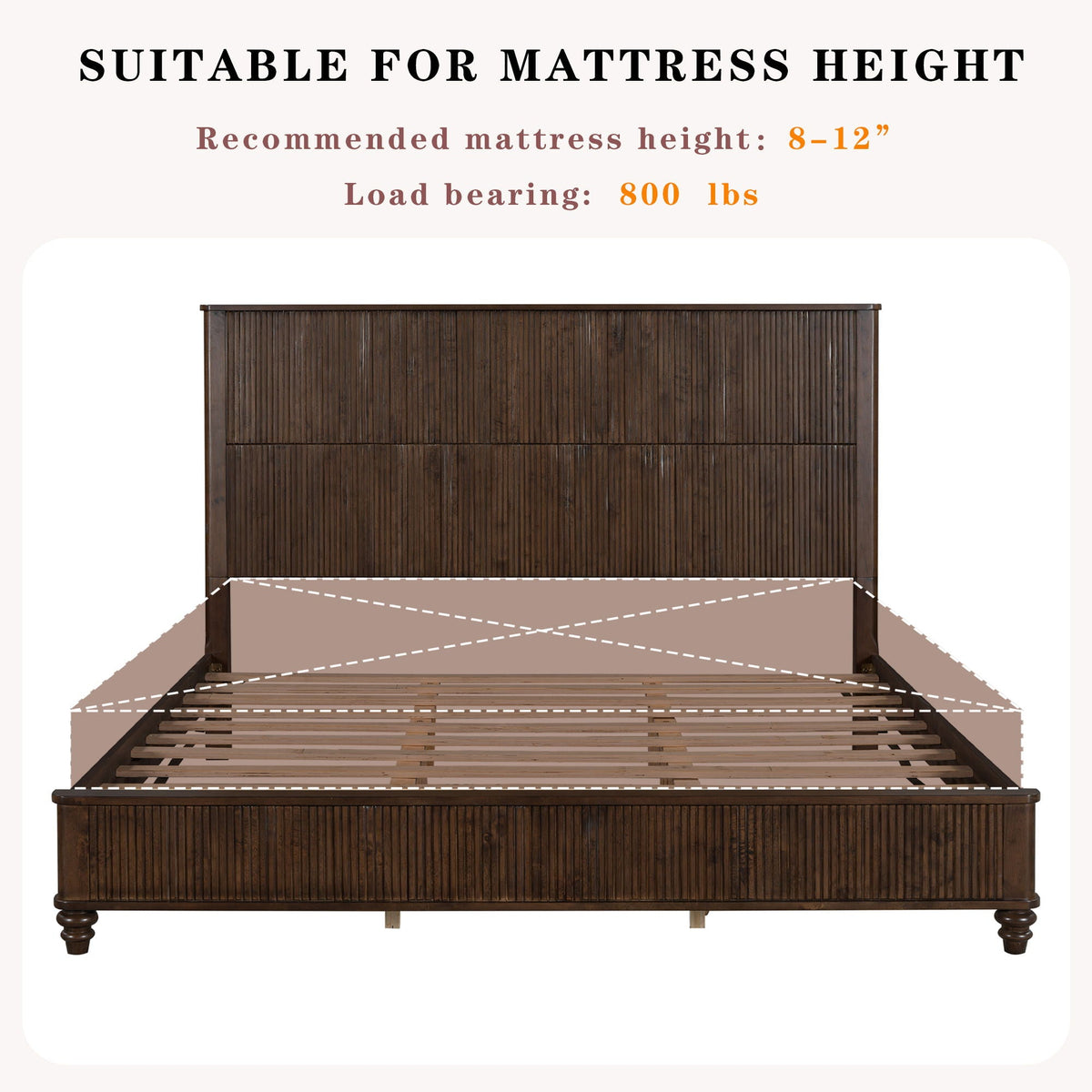 Platform Bed Frame With Tall Headboard, photo 19 of 40