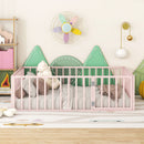 Metal Floor Bed Frame With Fence And Door by Unique Piece Furniture