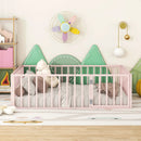 Metal Floor Bed Frame With Fence And Door by HouseOfZazla