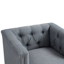 Accent Chair Living Room Chairs Single Sofa Chair,Arm Chairs with Linen Fabric, Mid Century Accent Arm Chairs Comfy Reading Lounge Club Armchair for Bedroom Office Study