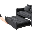 55.3" 4-1 Multi-functional Sofa Bed with Cup Holder and USB Port for Living Room or Apartments Black