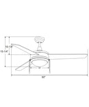 50" Contempo 3-Blade Ceiling Fan Oil Rubbed Bronze Finish with Integrated LED Light by LampsUSA