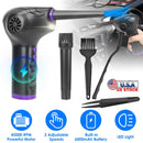Electric Cordless Air Duster Blower Compressed Air Duster for Computer Keyboard PC Portable Rechargeable Air Blower with Built-in LED Light
