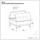 Dover - Multifunctional Lift Top Coffee Table Storage Ottoman by Unique Piece Furniture
