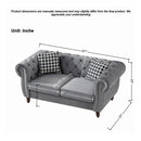 Chesterfield 3 And 2 Seater Upholstery Sofa With Roll Armrest & Nailhead Fabric Couch by HouseOfZazla