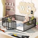 Metal Floor Bed Frame With Fence And Door by Unique Piece Furniture