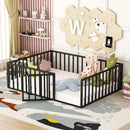 Metal Floor Bed Frame With Fence And Door by HouseOfZazla