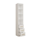 Tall Storage Cabinet With 3 Drawers For Bedroom - White by HouseOfZazla