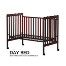 3-In-1 Convertible Crib In Espresso, Made Of Sustainable Pinewood, Non-Toxic Finish, Comes With Locking Wheels, Wooden Nursery Furniture