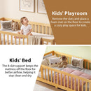 Montessori Floor Bed with Safety Guardrails - Pine Wood